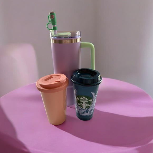 Starbucks Other - Colorful Cup Trio - Purple, Peach, Teal